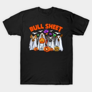 Funny Halloween Boo Ghost Cow Costume Bull Sheet Cow Lover T-Shirt